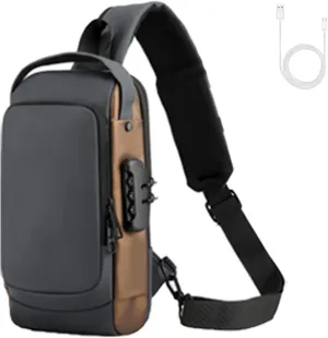 Fashion New Carbon Fiber Streamline Anti-theft Sling Bag, USB Charging Sport Sling, Waterproof Shoulder Bags for Daily Trips