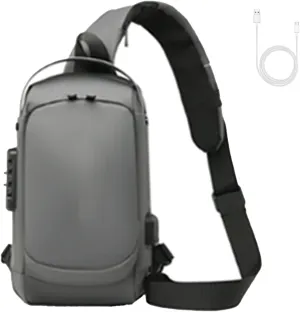 Fashion New Carbon Fiber Streamline Anti-theft Sling Bag, USB Charging Sport Sling, Waterproof Shoulder Bags for Daily Trips