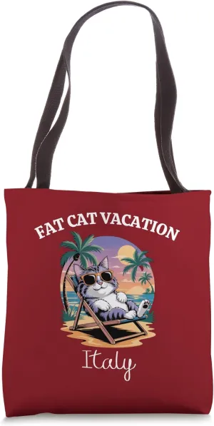 Fat Cat Vacation Italy Travel Italy Tote Bag