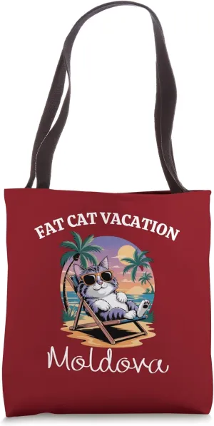 Fat Cat Vacation Moldova Travel Moldova Tote Bag