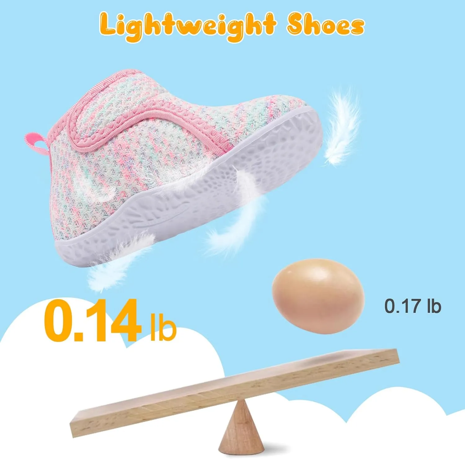 FEETCITY Lightweight Baby Sock Shoes Baby Walking Shoes Boys Girls Infant High-Top Shoe 12-18 Months