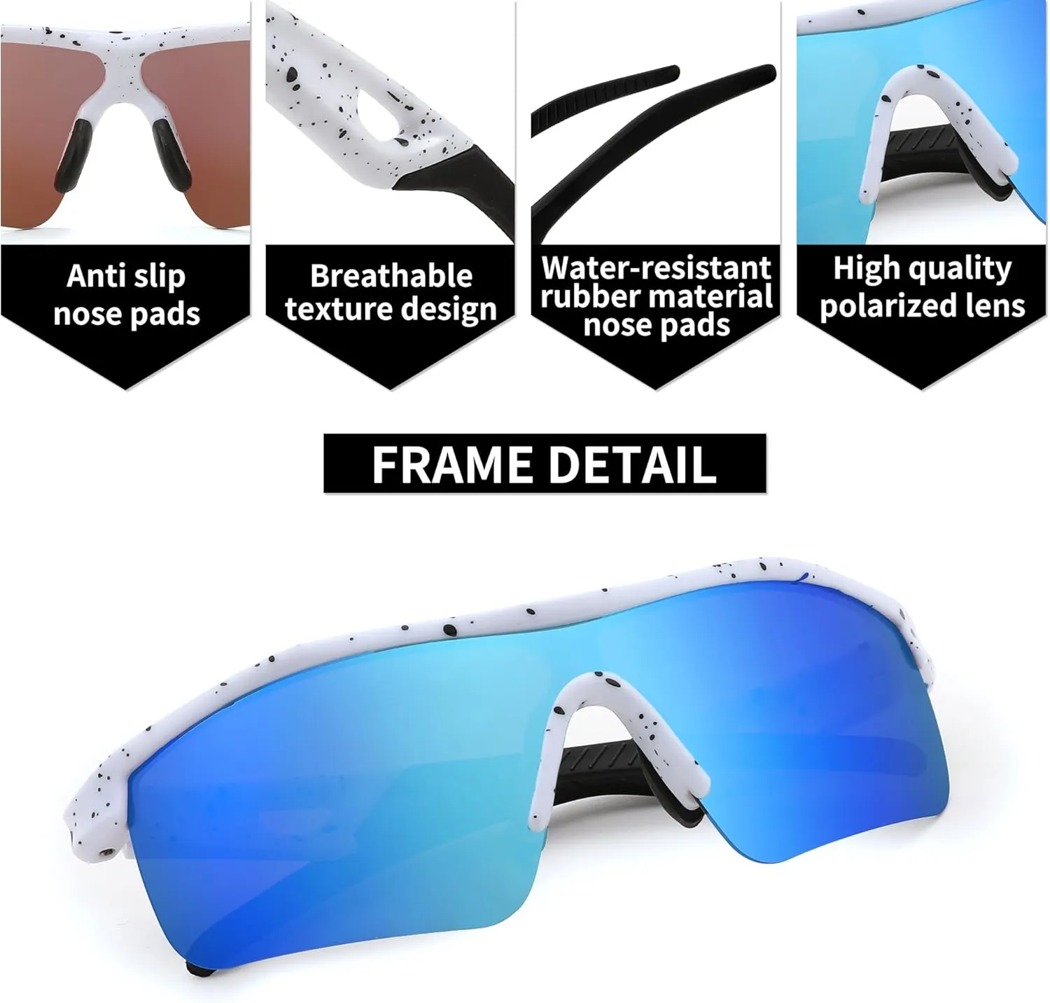 FEISEDY 3Pack Kids Teens Baseball Polarized Sunglasses Sports TR90 Frame Boys Girls Cycling B2454