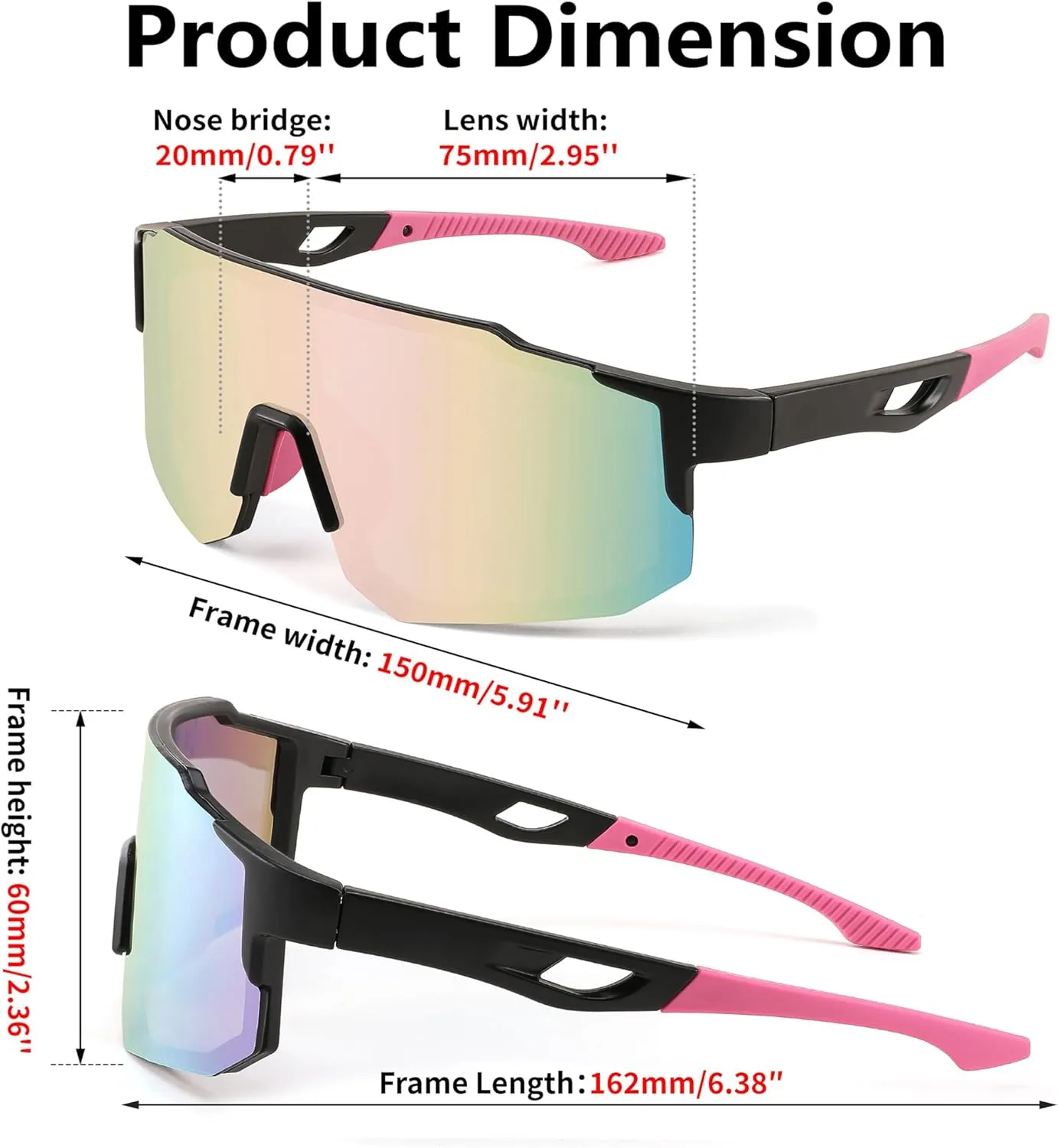 FEISEDY Sports Sunglasses for Men, Women and Teens - Baseball, Biking, Cycling UV400 Protection B2388