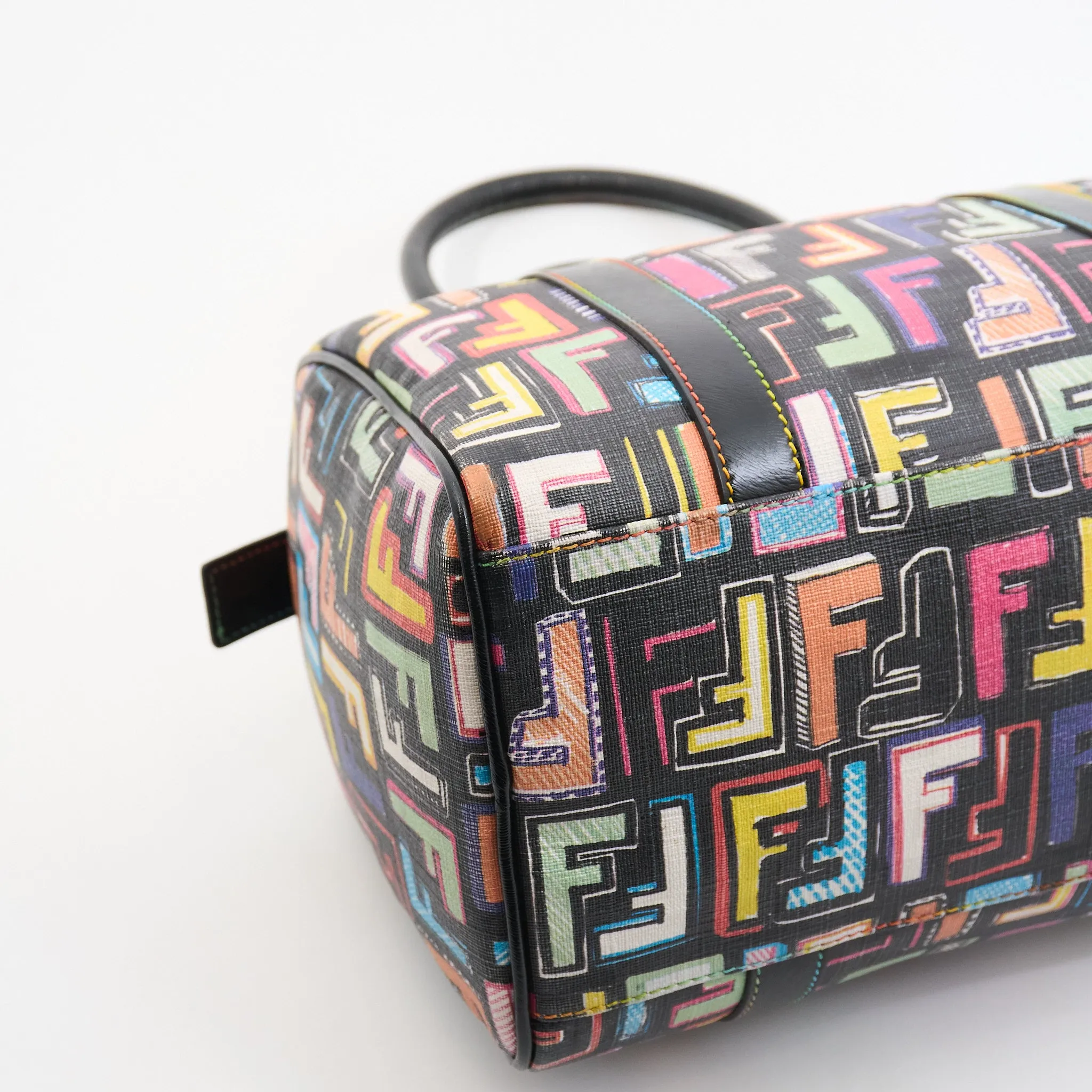 Fendi Canvas Boston Bag in Rainbow Monogram
