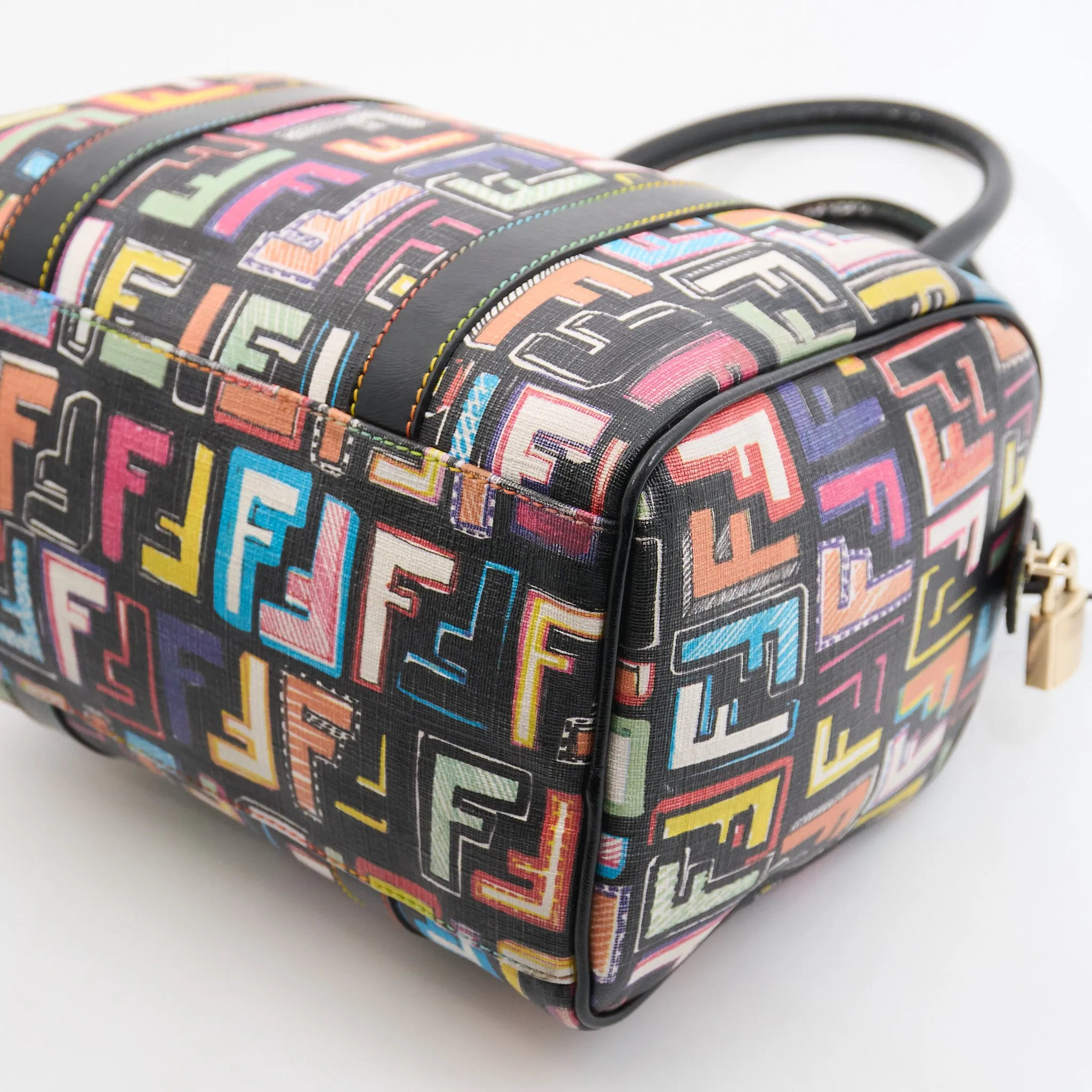 Fendi Canvas Boston Bag in Rainbow Monogram