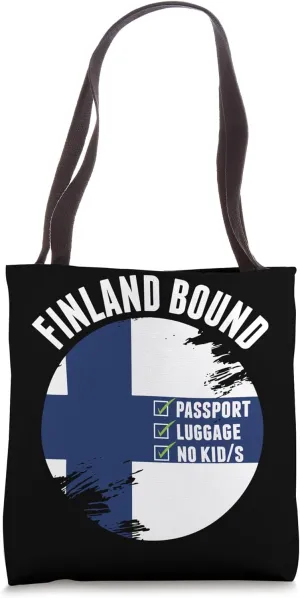 Finland Bound Country Travel Finnish Flag Vacation Souvenir Tote Bag