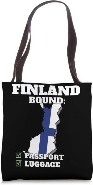 Finland Bound Country Travel Finnish Flag Vacation Traveling Tote Bag