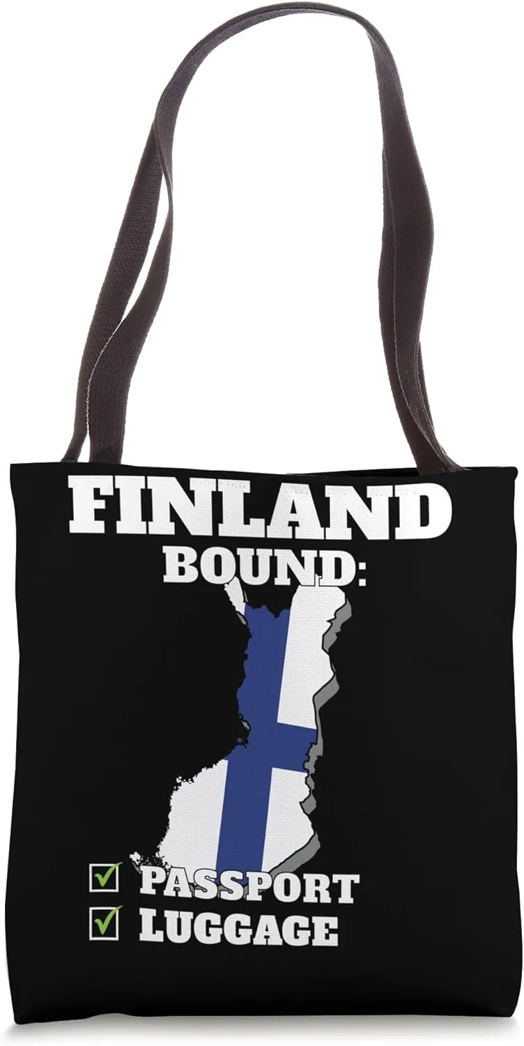 Finland Bound Country Travel Finnish Flag Vacation Traveling Tote Bag