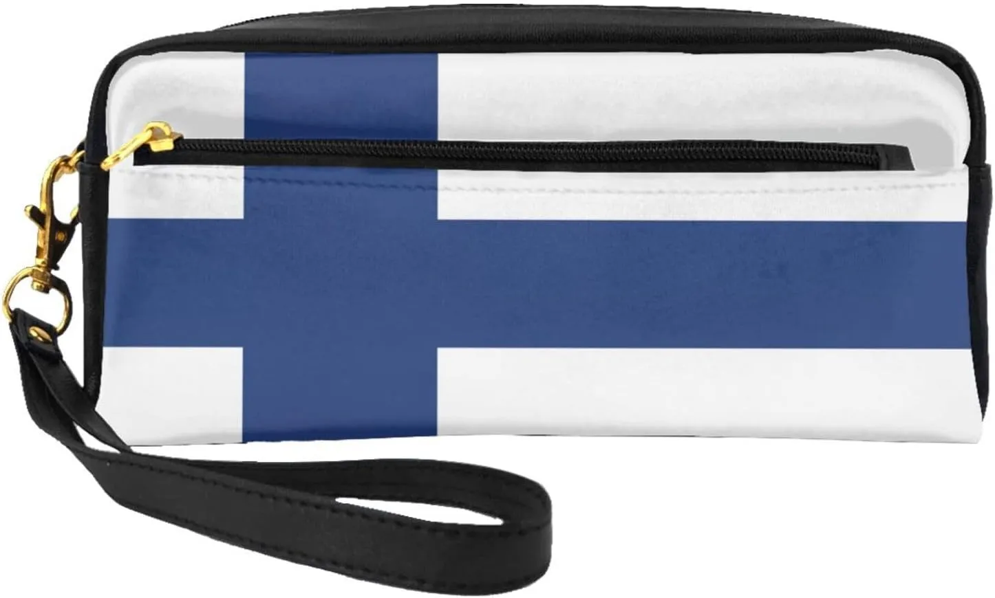 Finnish Flag Makeup Bag Travel Cosmetic Bag,Make Up Bags For Women Makeup Organizer Case,Travel Essentials