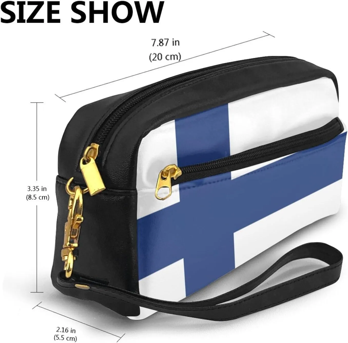 Finnish Flag Makeup Bag Travel Cosmetic Bag,Make Up Bags For Women Makeup Organizer Case,Travel Essentials