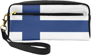 Finnish Flag Makeup Bag Travel Cosmetic Bag,Make Up Bags For Women Makeup Organizer Case,Travel Essentials
