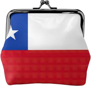Flag of Chile print Coin Purse with Kiss Lock Buckle Small Change Purse Card Holder Coin Pouch for Women