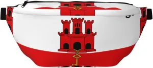 Flag of Gibraltar Fanny Pack Crossbody Bag â€“ Versatile Sling Bag for Men & Women with Zipper Pockets, Ideal for Travel, Running