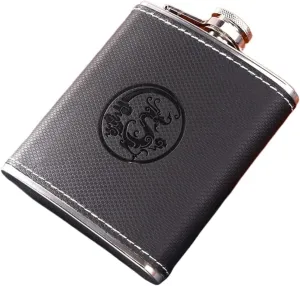 Flasks for Liquor for Men Women 7Oz Portable Travel Small Flasks Stainless Steel Flasks with Funnel for Wedding Party Birthdays Gifts(Color:Black)