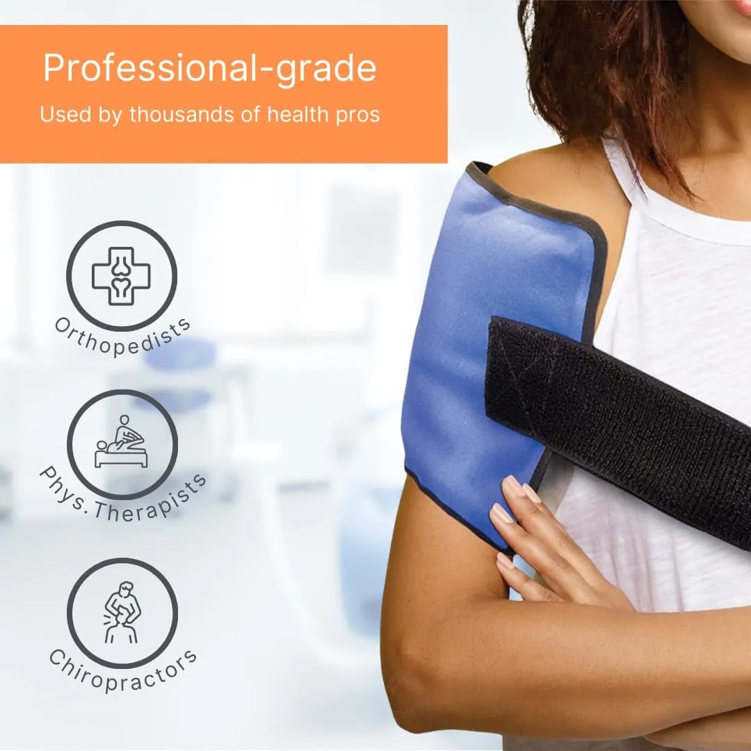 FlexiKold Ice Packs for Injuries Reusable with Straps – Cold Compress Gel Cold Pack, Ice Pack for Knee, – Flexible Medical Ice Wrap for Back, Shoulders, Legs, Muscle Pain – Standard – 2 Pk
