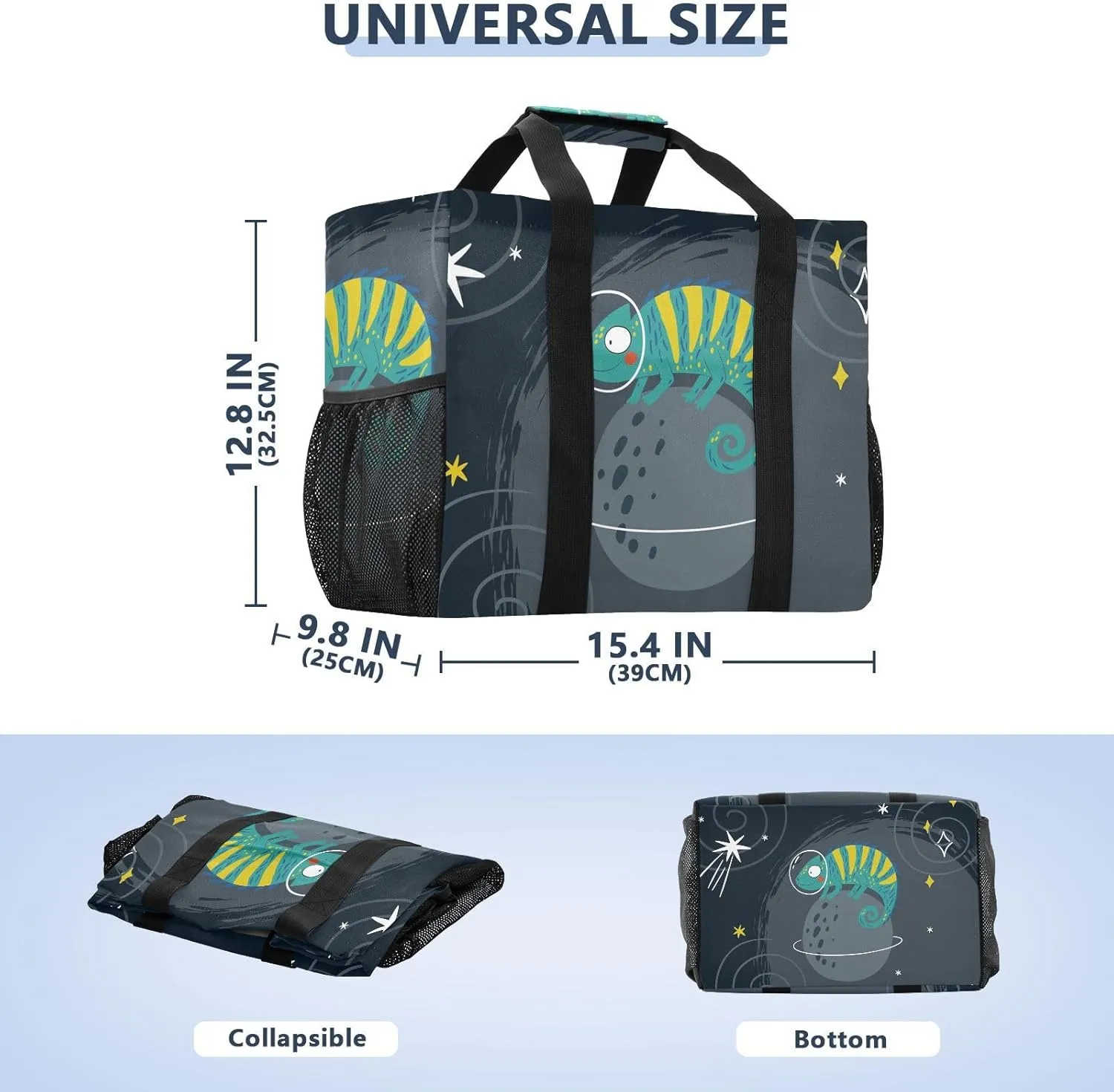 Foldable Grocery Reusable Tote Grocery Bag, Travel Canvas Shoulder Bags, Large Casual Laundry Pool Beach Bag