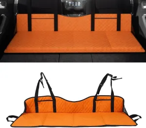 Folding Car Rear Seat Mattress Extension Plate, Foldable Car Back Seat Extender, Increase Trunk and Car Bed Camping Space Portable Travel SUV Mattress for Sleeping Outback (Orange)