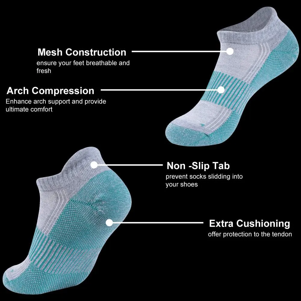 FOOTPLUS Unisex Copper Compression Socks Circulation Arch Support Plantar Fasciitis Ankle Golf/Running/Hiking Socks