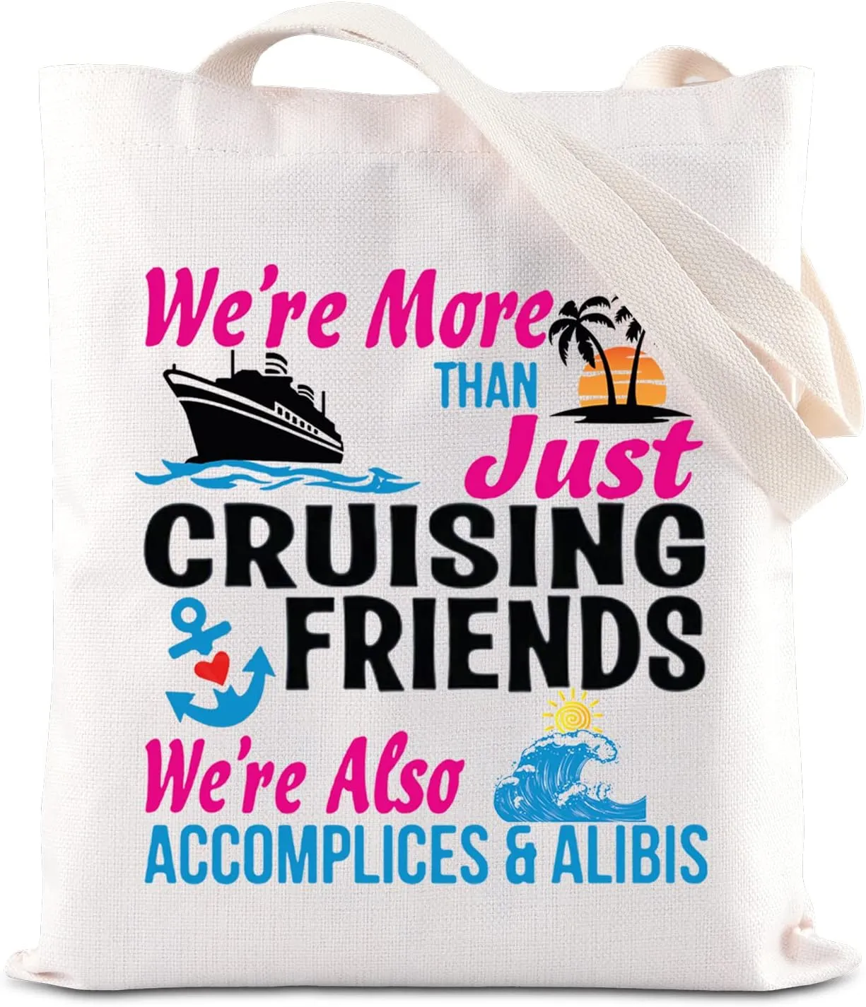 FOTAP Girls Weekend Gift Sisters Trip Tote Bag Cruise Vacation Tote Bag Cruise Lover Tote Bachelorette Party Gift