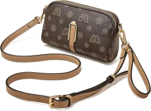 FOXLOVER Small Crossbody Bag for Women PVC Leather Cell Phone Holder Credit Card Slot Shoulder Bag Purse Lightweight Handbags