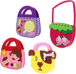 FOYTOKI 4Sets DIY Handbag Kit for Crafting Storage Bags Lightweight Compact Coin Holders Birthday Enhance Creativity and Manipulative Skills
