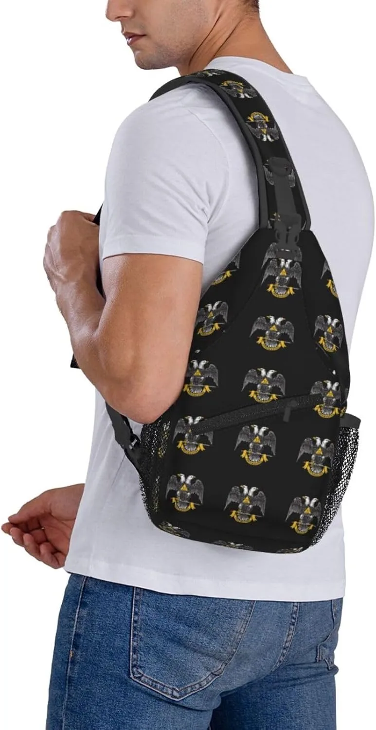 Freemasonry and Scottish Rite Sling Bag Crossbody Backpack Shoulder Casual Daypack Bag for Men Women