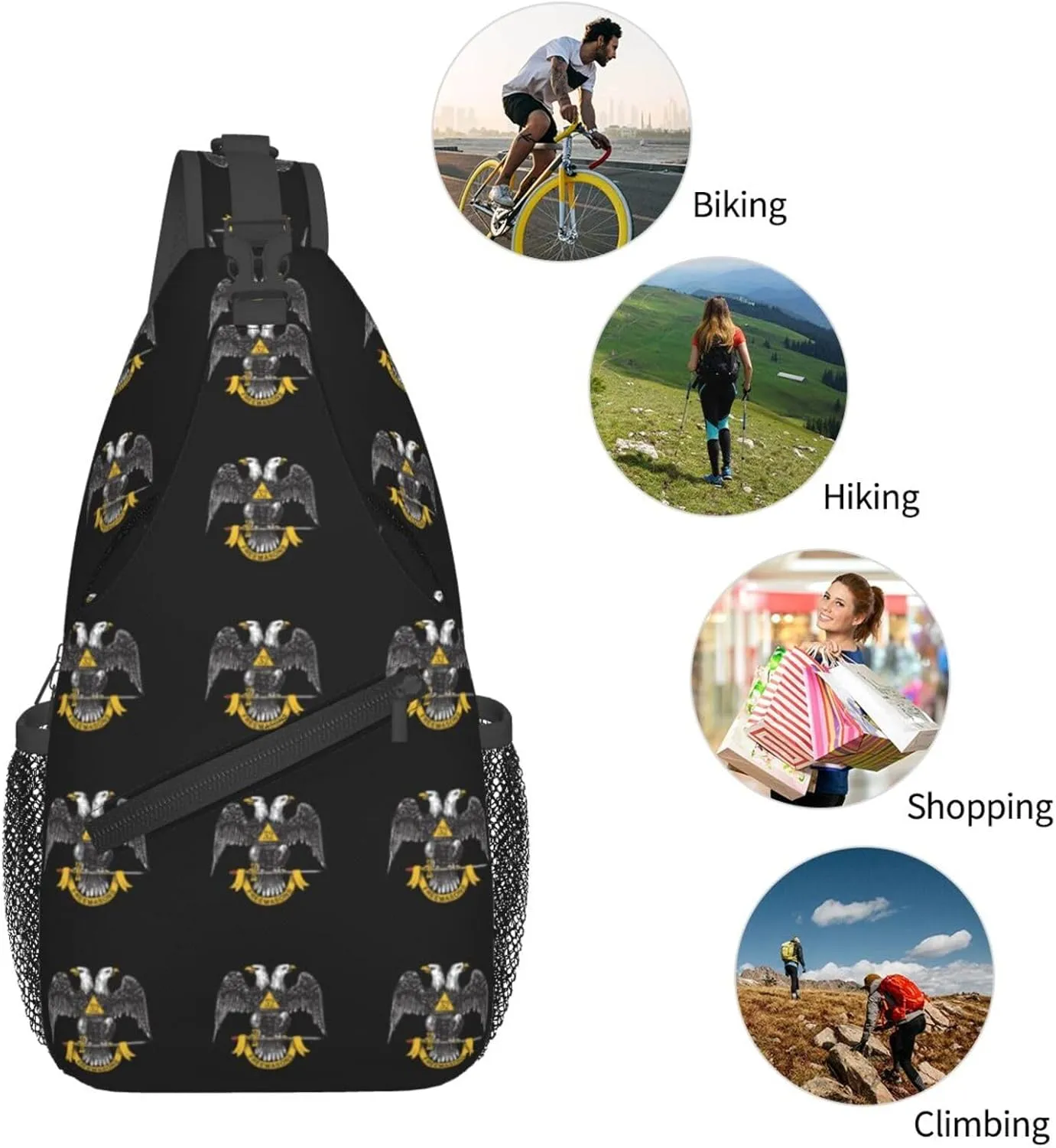 Freemasonry and Scottish Rite Sling Bag Crossbody Backpack Shoulder Casual Daypack Bag for Men Women
