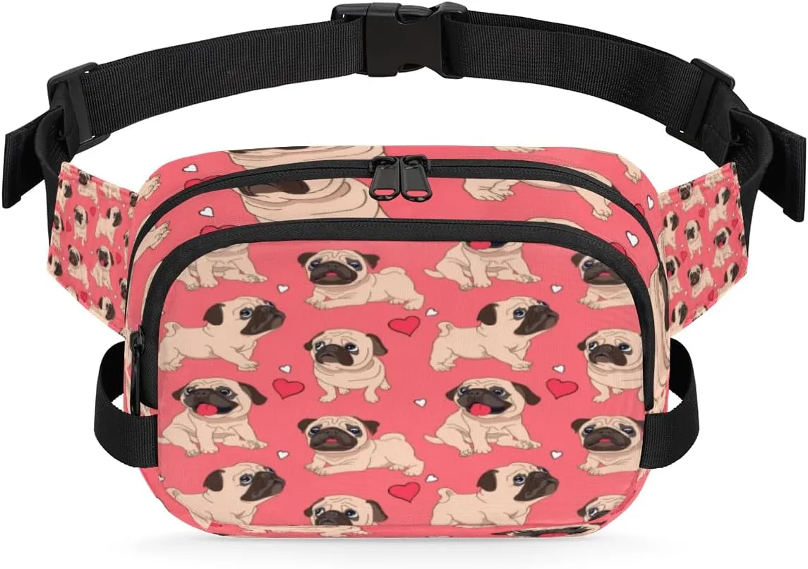 French Bulldog Puppy Durable Waterproof Fanny Pack with Double Zipper Closure - Organize Your Essentials with Ease - Lightweight and Comfortable for Men and Women