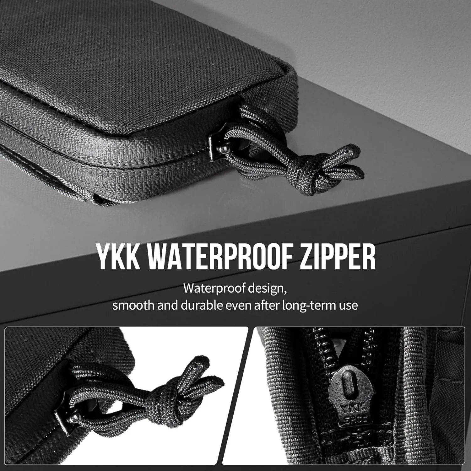 Front Pocket Wallet with Zippers - OneTigris Small Coin Purse Tactical Wallet Nylon Minimalist Wallet for Men Women