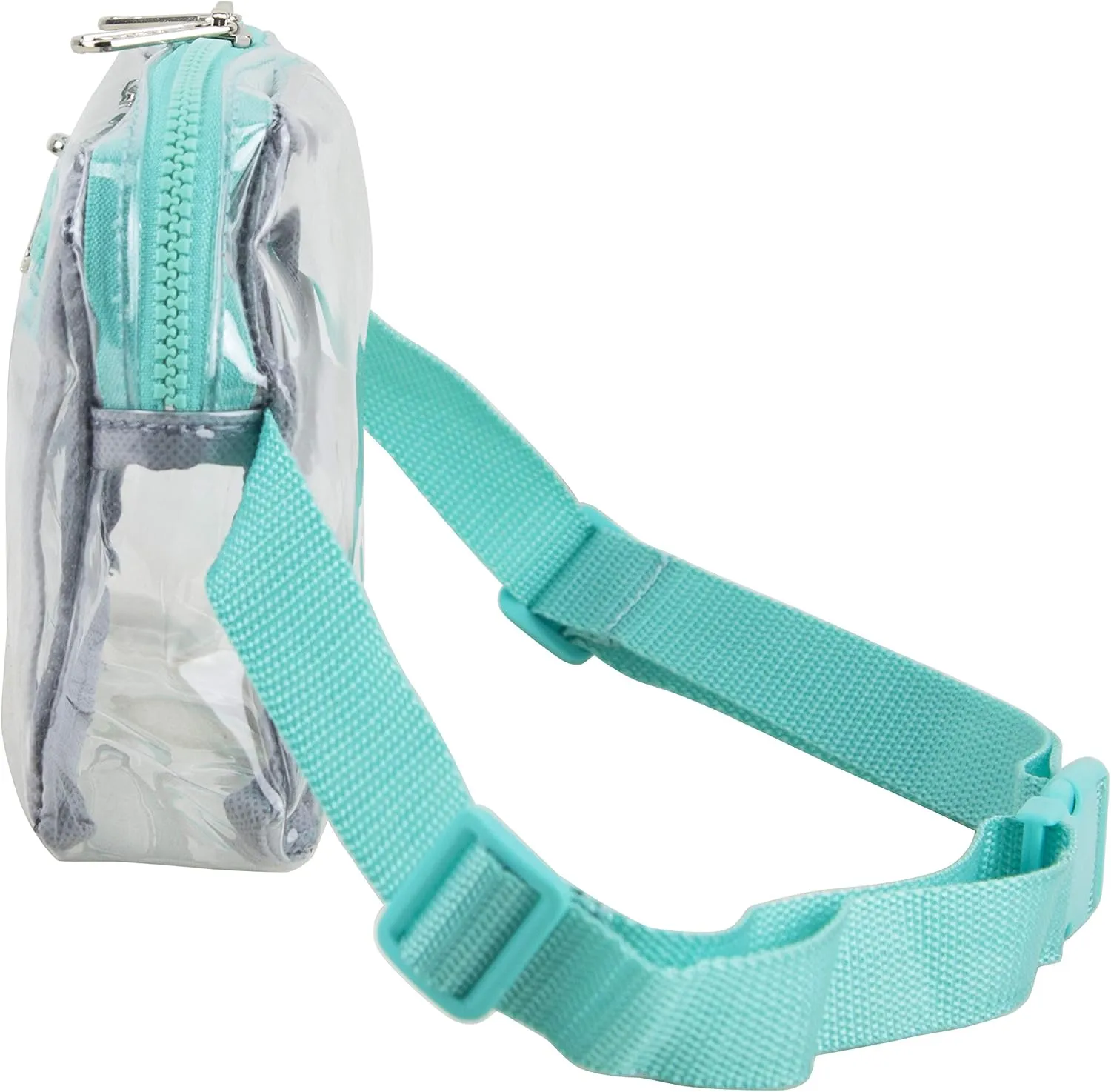 Fuel Transparent Clear Fanny Pack, Stadium Security Approved Adjustable Waist Belt Bag for Running, Hiking, Biking, Travel, Sports, Turquoise