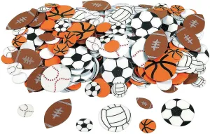 Fun Express Foam Sports Stickers for Kids - Adhesive Foam Sticker Pack - VBS Vacation Bible School Supplies/Decor - 500 Piece Sports Ball Foam Shapes - Crafts for Kids and Fun Home Activities