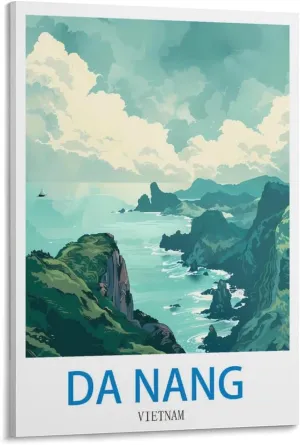FZYUEN Da Nang Vietnam Vintage Travel Posters 12x18inch(30x45cm) Canvas Wall Art Prints for Wall Decor Room Decor Bedroom Decor