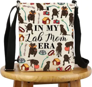 G2TUP Chocolate Labrador Lover Gift Lab Mom Era Crossbody Bag Chocolate Labrador Owner Cosmetic Bag Labrador Mom Gift (Lab Mom Era -X)