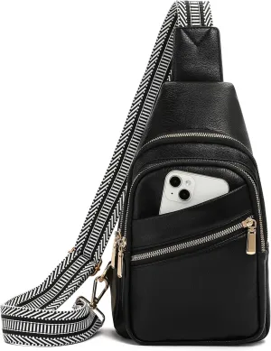 GAEKEAO Sling Bag for Women Vegan Leather Crossbody Bags Fanny Pack Chest Pack Small Backpack Travel Purse Shoulder Bag
