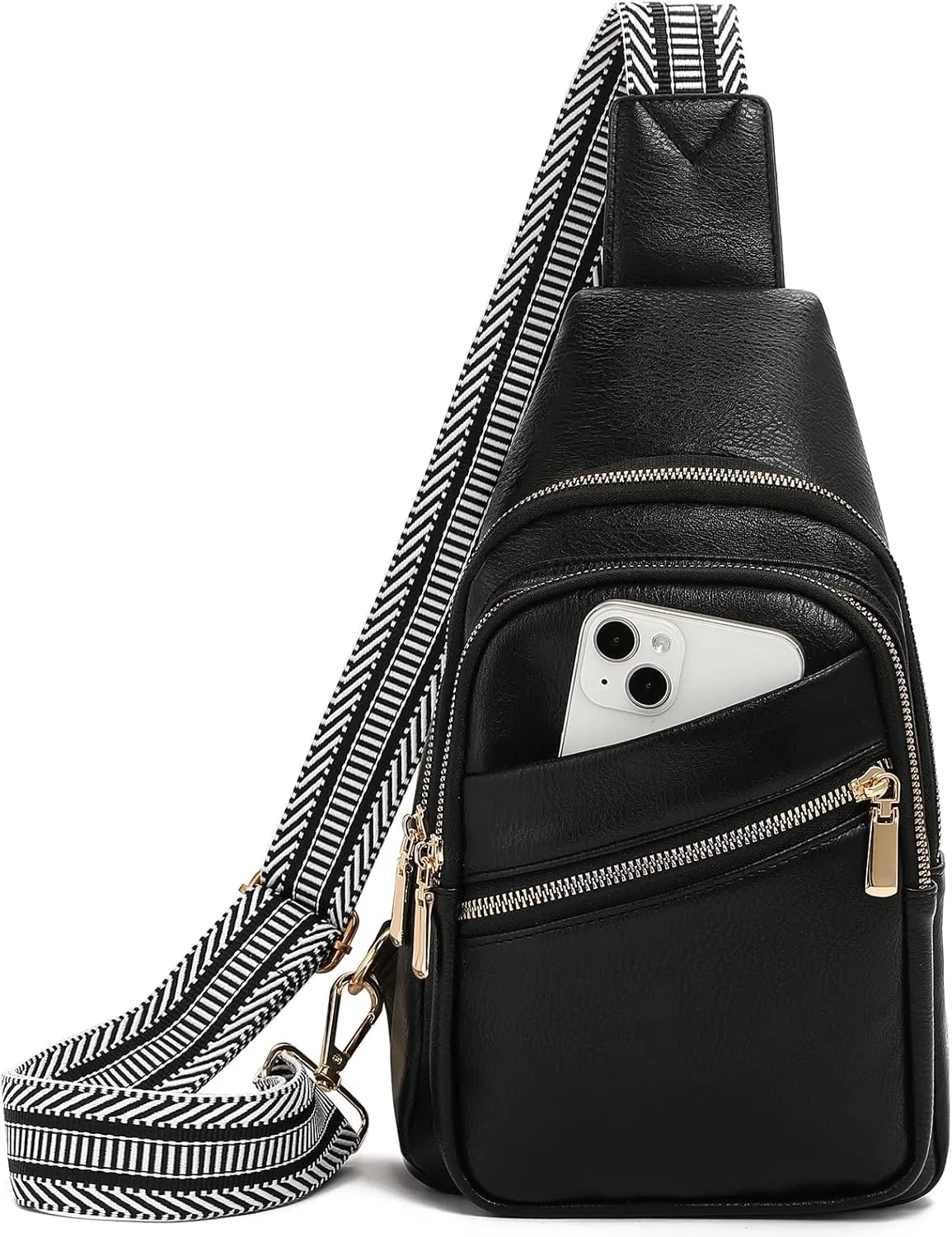 GAEKEAO Sling Bag for Women Vegan Leather Crossbody Bags Fanny Pack Chest Pack Small Backpack Travel Purse Shoulder Bag