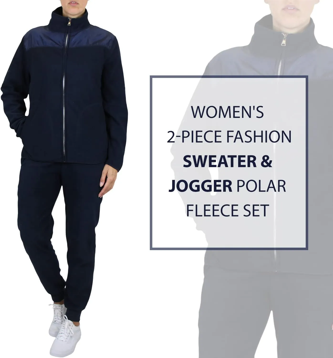 Galaxy by Harvic Women's Polar Fleece Jacket & Joggers Pant Set with pocket for Jogging, Sports