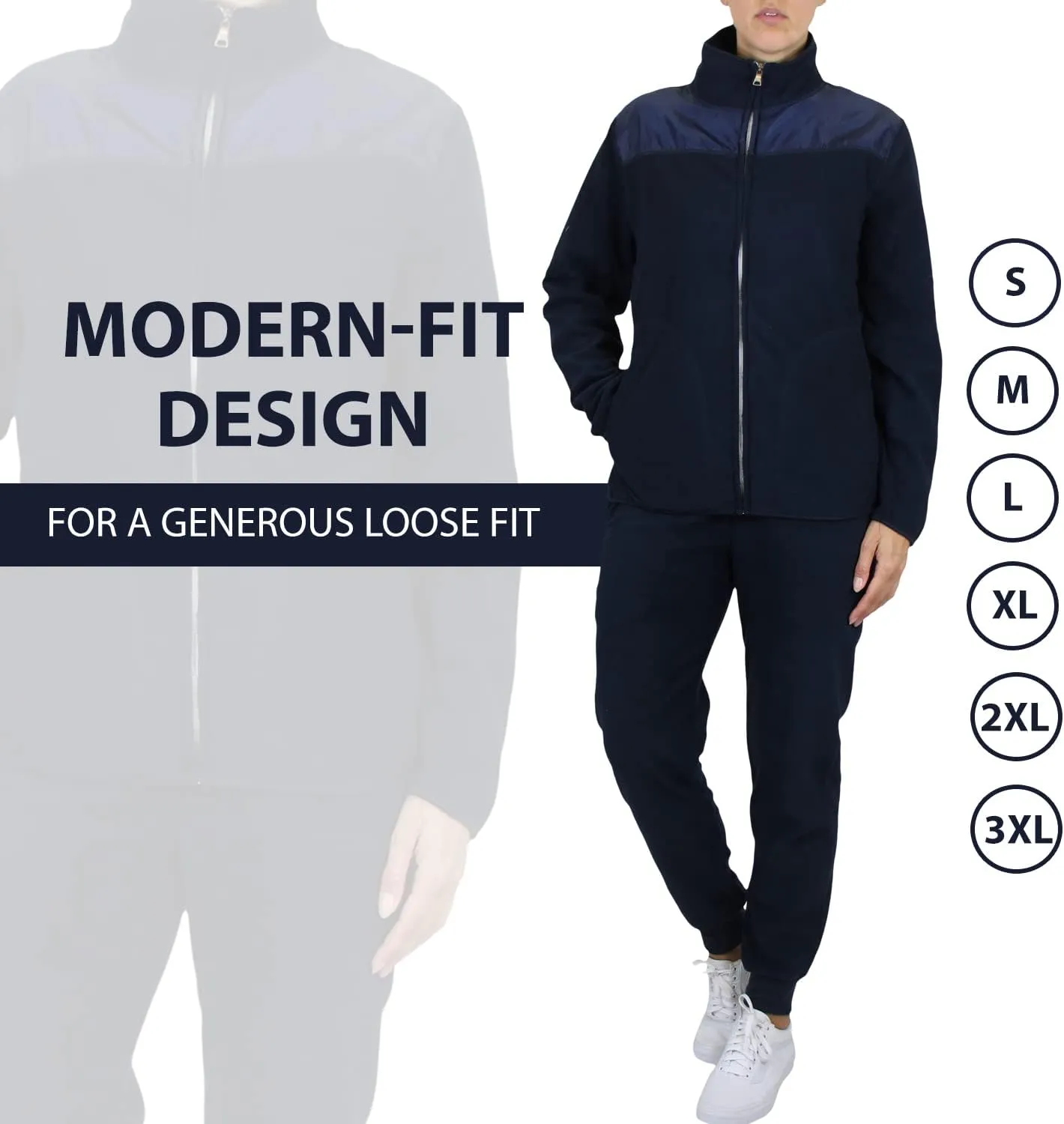 Galaxy by Harvic Women's Polar Fleece Jacket & Joggers Pant Set with pocket for Jogging, Sports