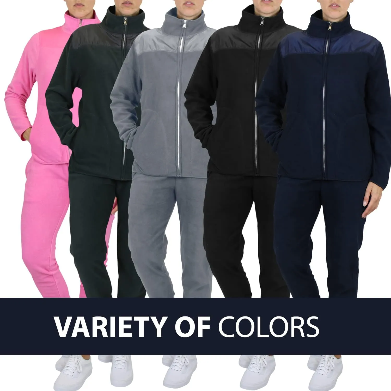 Galaxy by Harvic Women's Polar Fleece Jacket & Joggers Pant Set with pocket for Jogging, Sports