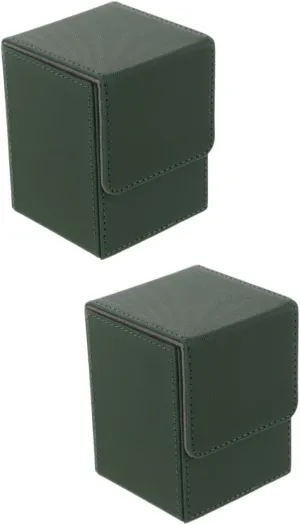 GALPADA 2pcs Pu Card Decks Box for Trading and Gaming Cards Storage Organizer Smooth Lining to Prevent Scratches Compact Desktop Case for Home Use