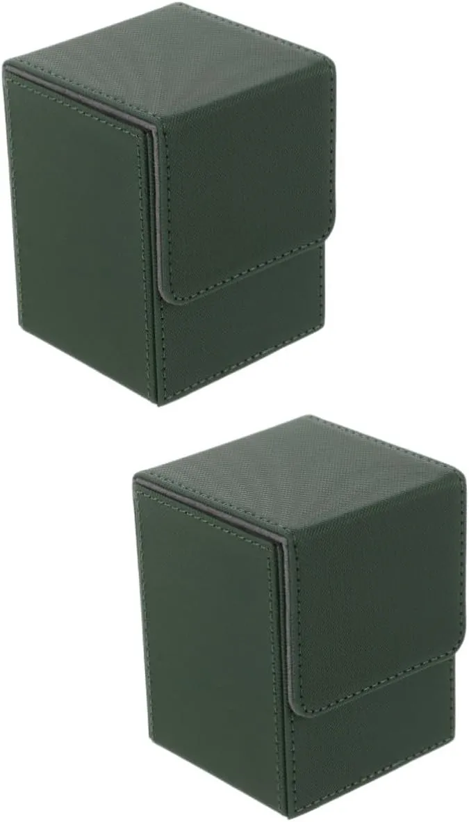 GALPADA 2pcs Pu Card Decks Box for Trading and Gaming Cards Storage Organizer Smooth Lining to Prevent Scratches Compact Desktop Case for Home Use