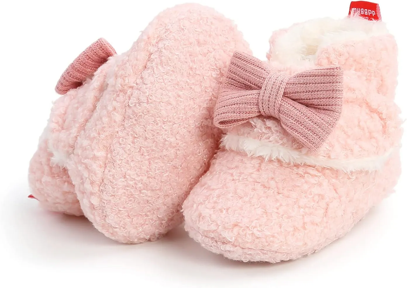 GDSDYM Baby Booties Cozy Fleece Slippers Soft Baby Shoes With Gripper Soles, Winter Warm Infant Newborn Crib Sock Shoes First Walkers