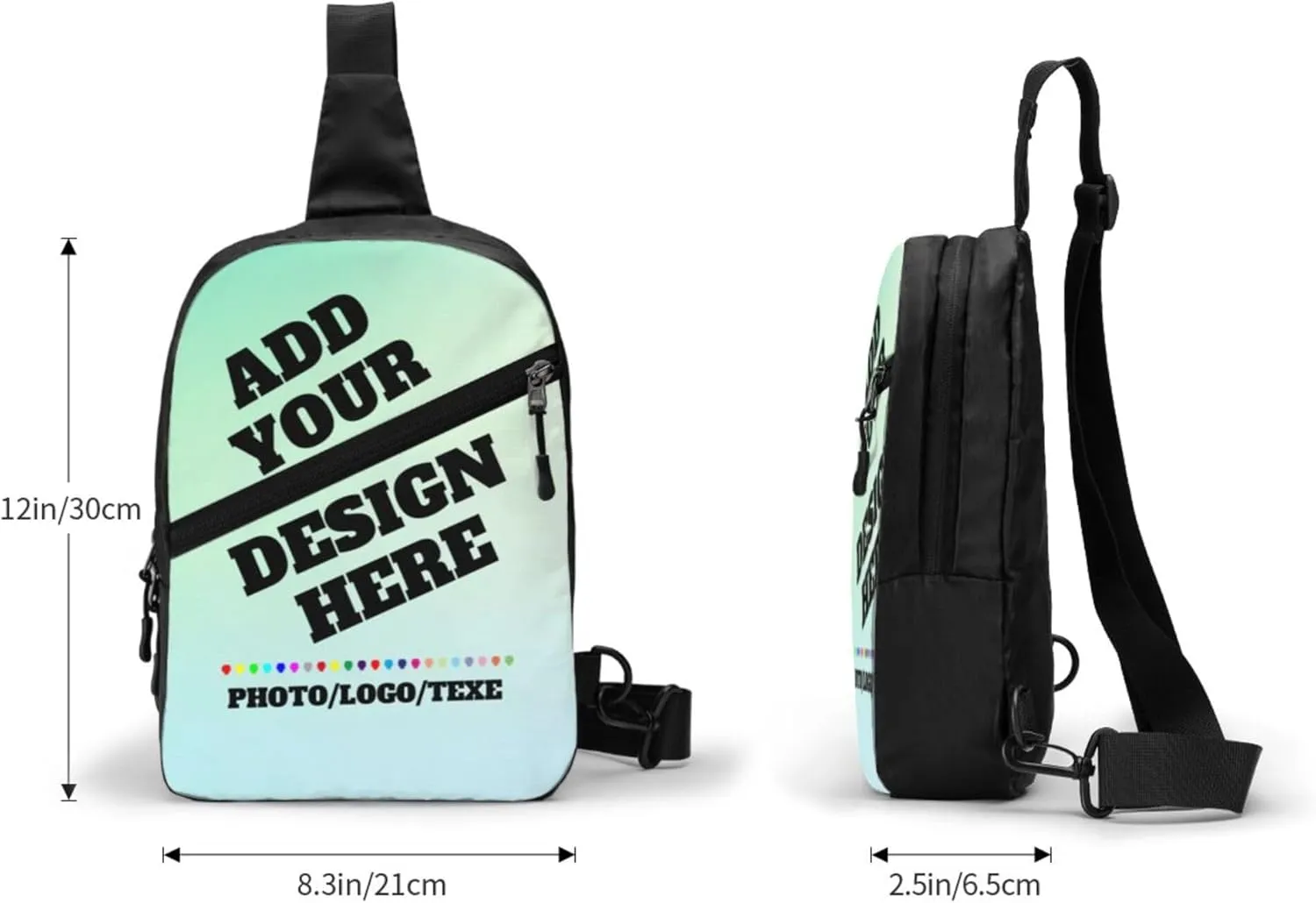 Generic Custom Sling Bag Personalized Shoulder Daypacks Crossbody Bags Customize Image Logo Text Sling Shoulder Backpack