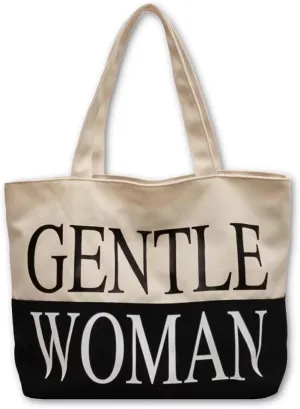 Gentle Woman Tote Bag Canvas Handbags Handheld Shoulder Bag with Zipper Purse Compartment for School Office Travel