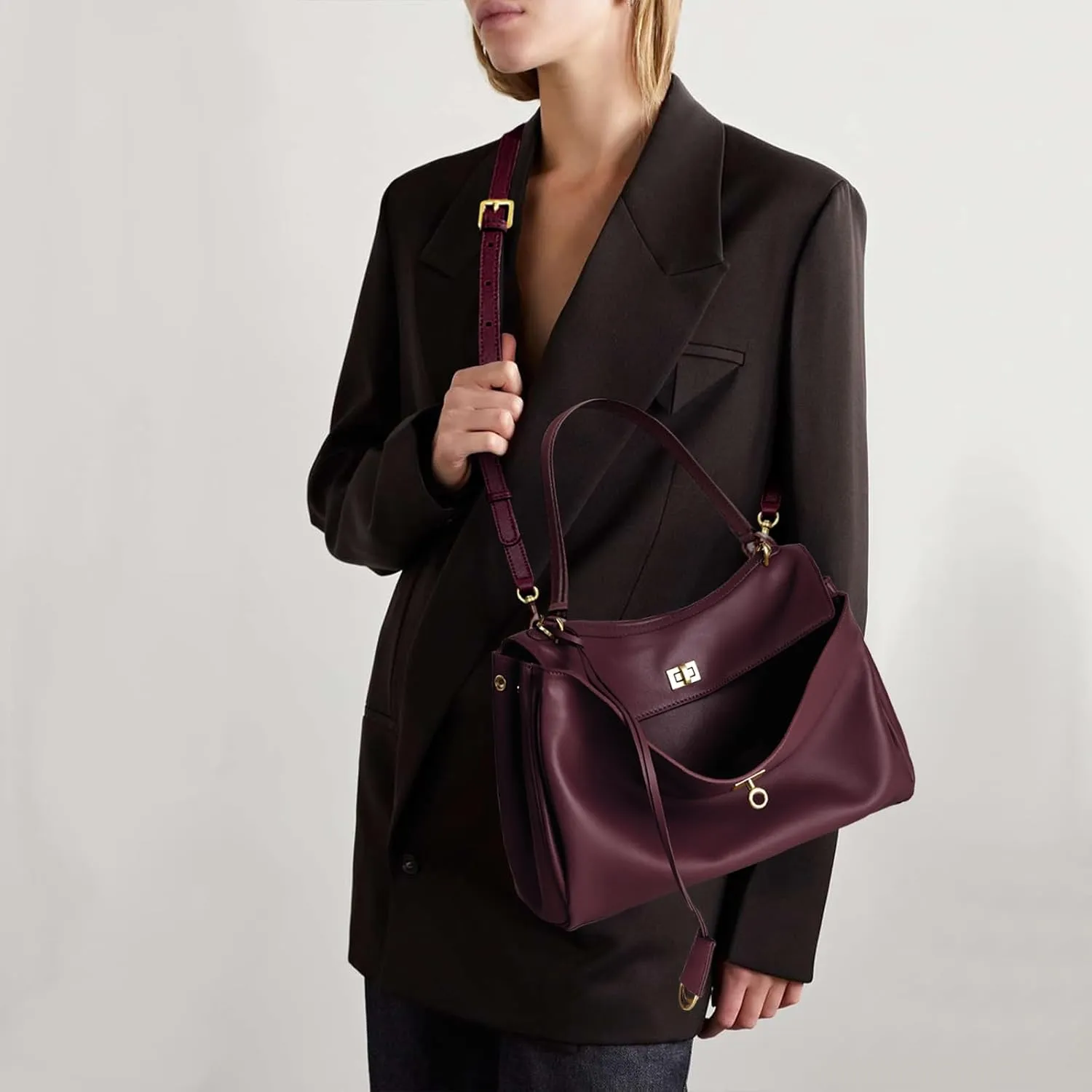 Genuine Leather Tote Bag for Women: Large Shoulder Handbag - Ladies Satchel Purse for Travel Work