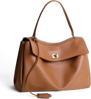 Genuine Leather Tote Bag for Women: Large Shoulder Handbag - Ladies Satchel Purse for Travel Work