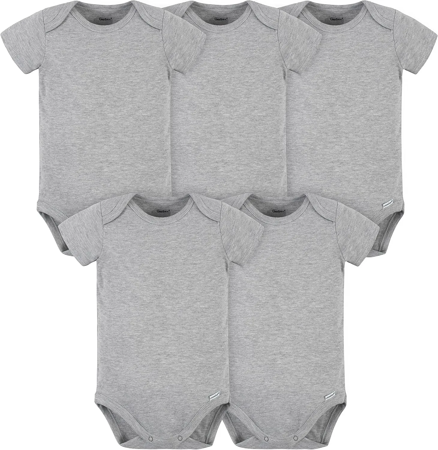 Gerber Baby 5 Pack Onesies Multi-Packs Bundle Interlock 180 Gsm