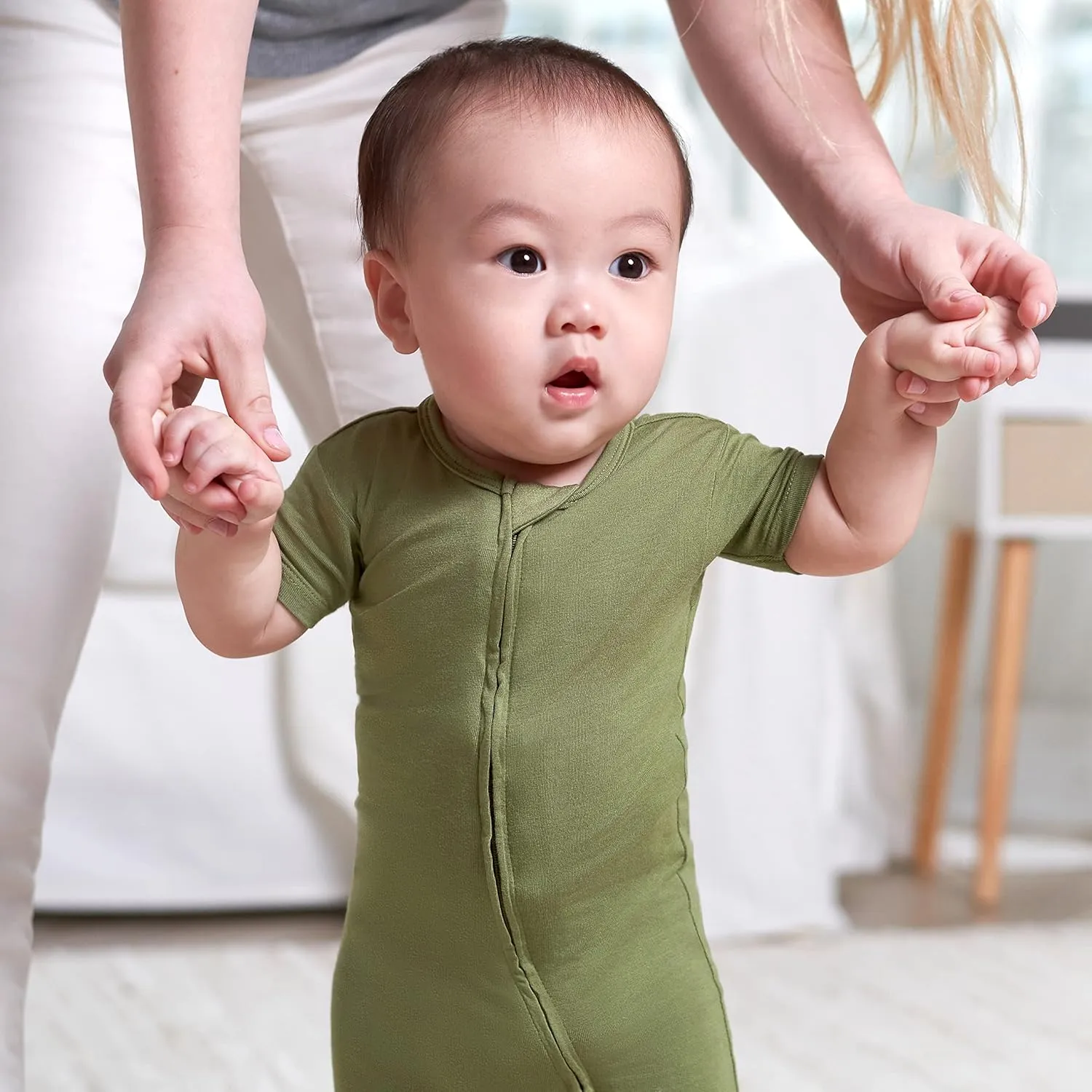 Gerber Unisex Baby Buttery Soft Short Sleeve Romper with Viscose Made from Eucalyptus