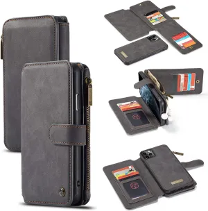 GFU 2-in-1 Detachable iPhone 11 Pro Max Wallet Case Best Thin Leather Card Holder Magnetic Slim Flip Strap Stand Durable Purse Wallet Case for iPhone 11 Pro Max 2019 6.5Inch Cool for Men Women (Black)