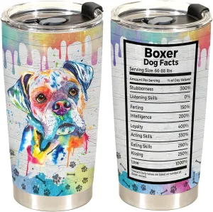 Gift for Boxer Lovers – 20oz Stainless Steel Tumbler Cup Mug, Funny and Unique Gift for Boxer Dog Owners, Perfect for Mothers Day, Fathers Day, Birthday, and Anniversary Celebrations