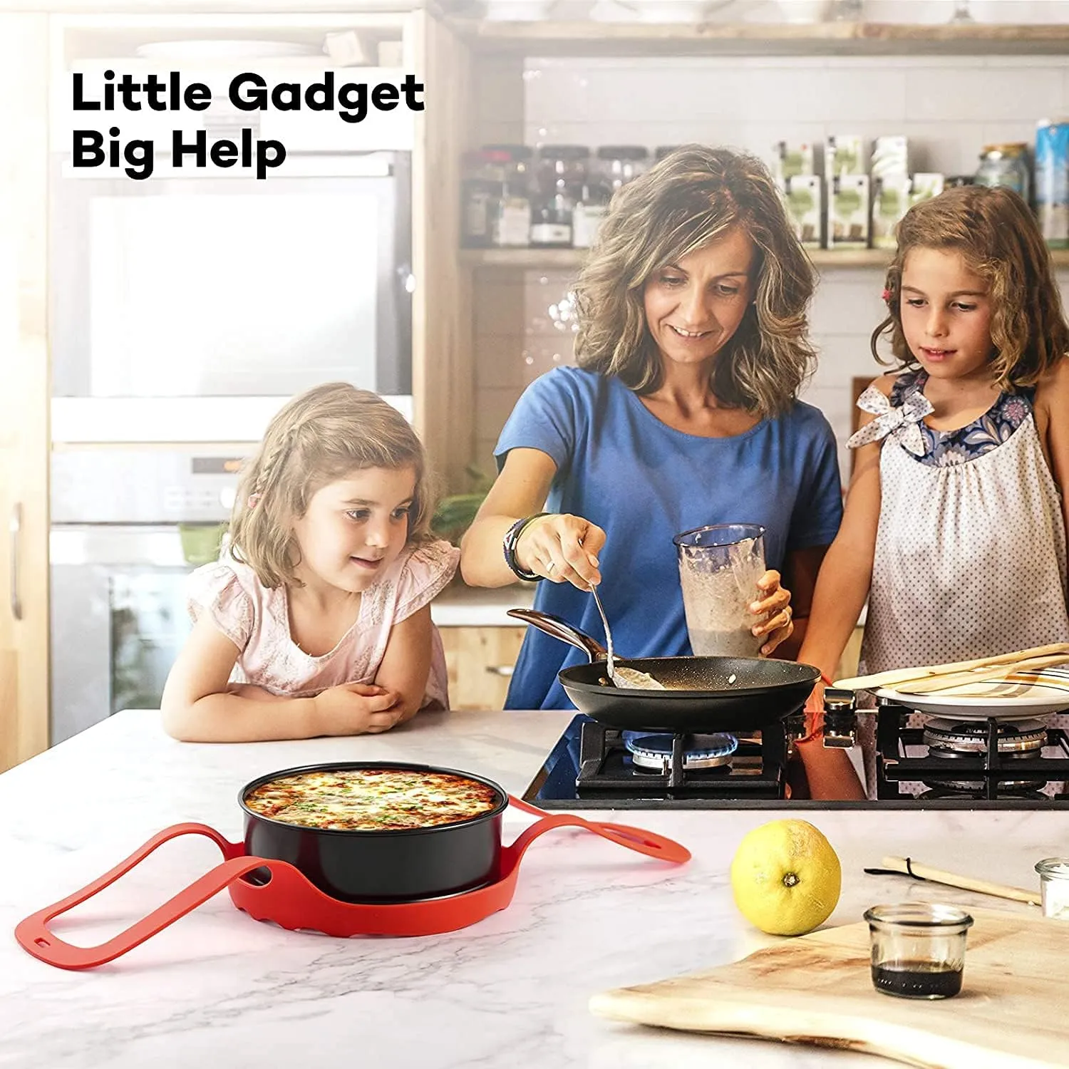 Goldlion Silicone Sling Lifter Accessories Compatible with Instant Pot 6 Qt and 8 Qt, Ninja Foodi 5 Qt / 6.5 Qt / 8 Qt and Other Brand Pressure Cookers, Red